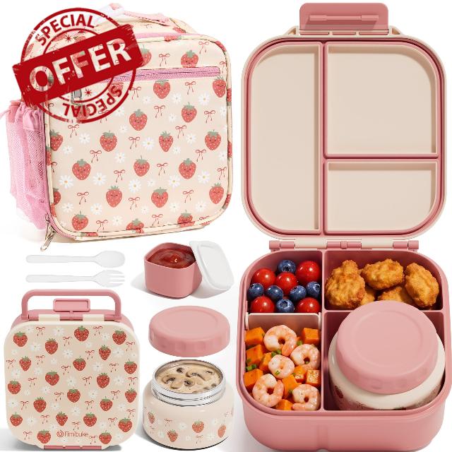 Fimibuke kids Bento lunch Box w/ 8.5oz Thermo Food Jar
