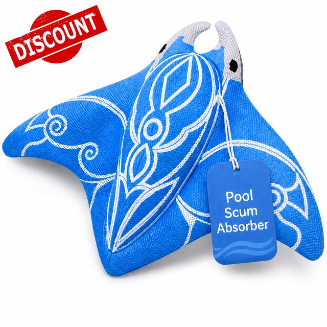 Swimming Pool & Swim Spa Scum Absorber - Blue Oil Absorbing Stingray