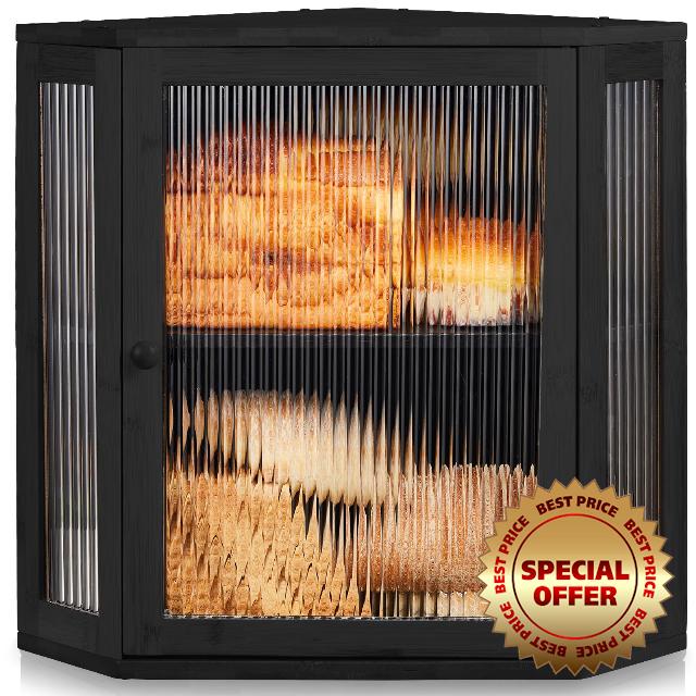 BRONYPRO Corner Bread Box for Kitchen Countertop