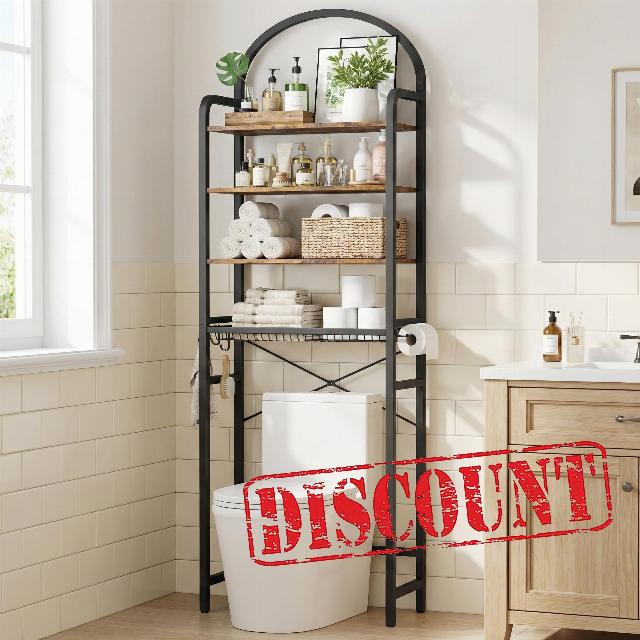 76" H Over the Toilet Storage Rack