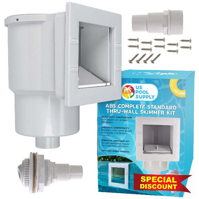 U.S. Pool Supply Standard Thru-Wall Above Ground Pool Skimmer Kit - ABS Construction