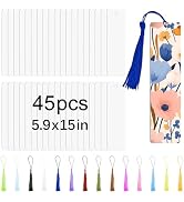 45 Pcs Sublimation Bookmarks,Sublimation Bookmark Blank Aluminum Metal Bookmarks Bulk DIY Bookmar...