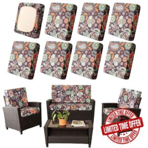 Outdoor Cushion Covers Stretch Replacement Patio Cushion Cover | UV Resistant Outdoor Cushion Covers