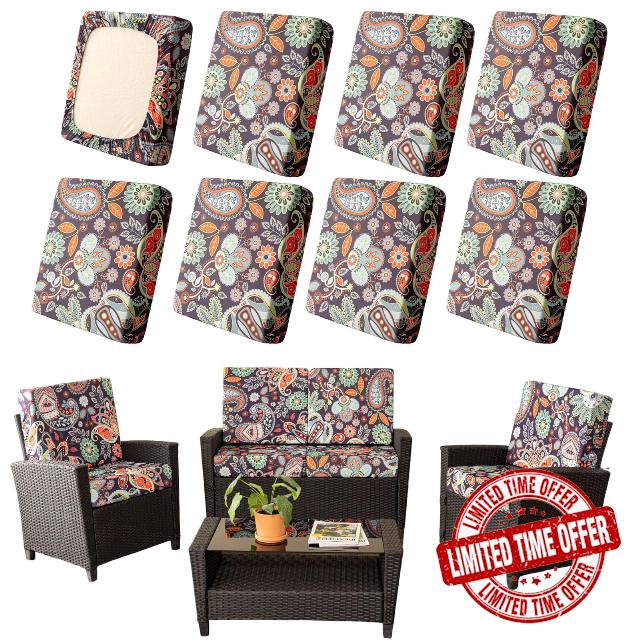 Outdoor Cushion Covers Stretch Washable Patio Cushion Covers Replacement Patio Furniture Cushion Covers for Outdoor Chair Couch