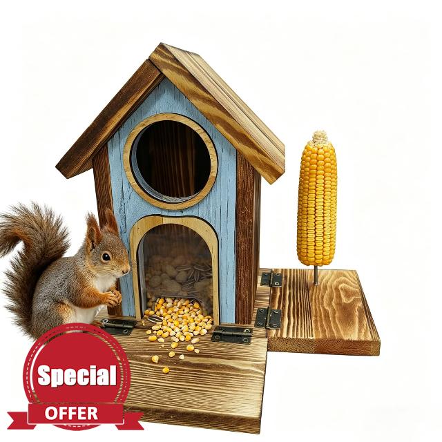 Squirrel Feeder with Double Tray & Transparent Window
