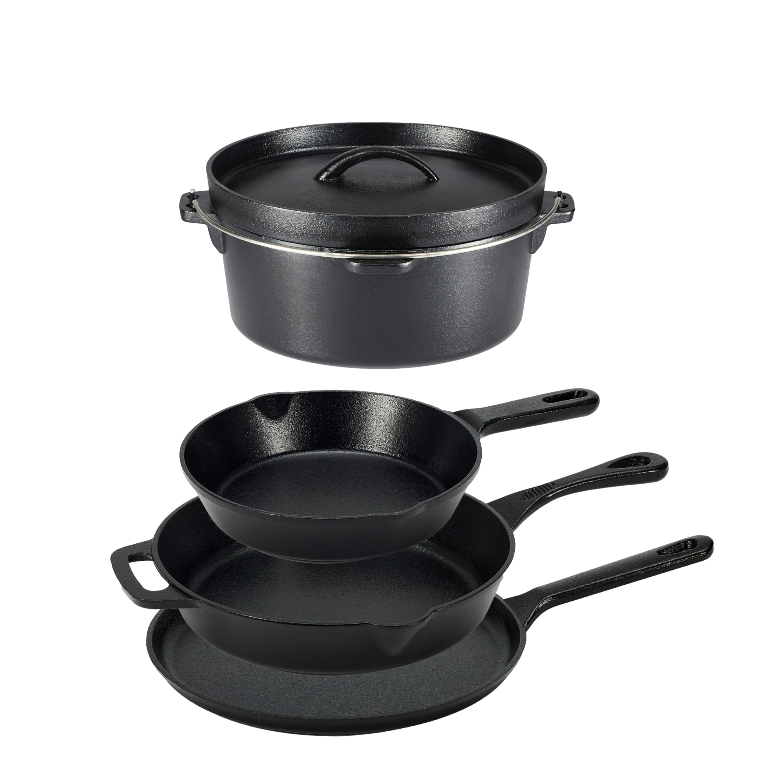 Amazon Basics Pre-Seasoned Cast Iron 5-Piece Cookware Set