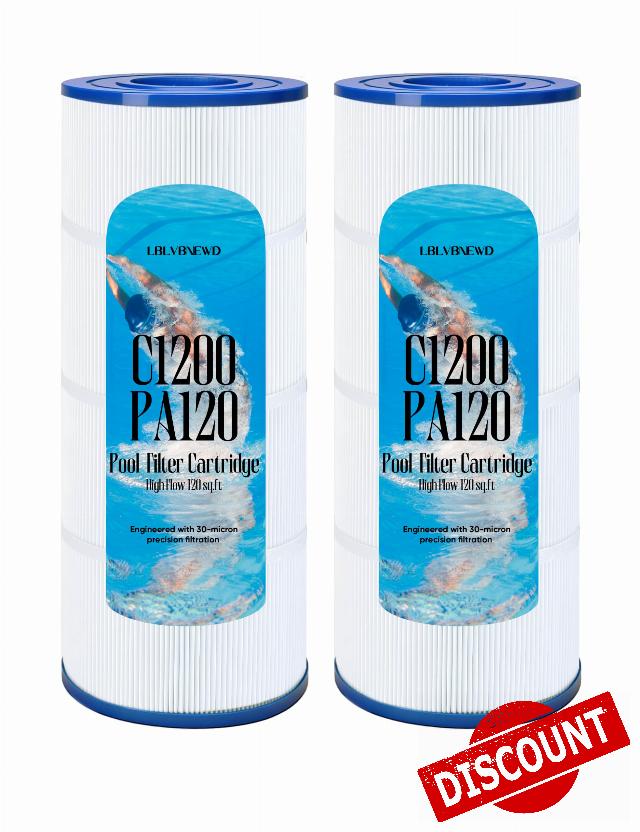 2 Pack 120 sq.ft C1200 Pool Filter Cartridge Compatible with Hayward C1200