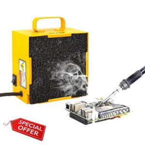 KOTTO Solder Smoke Absorber Remover Fume Extractor Smoke Prevention Absorber DIY Working Fan for Soldering Station (Yellow)