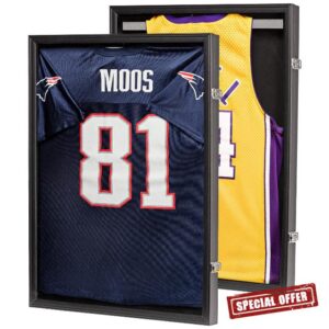 2-Pack Jersey Frame Display Cases – Sports Jersey Display Frames with 98% UV Protection for Football