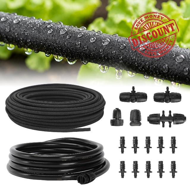 MIXC Drip Irrigation System with 100FT 1/4" Soaker Hose - 80% Water Savings