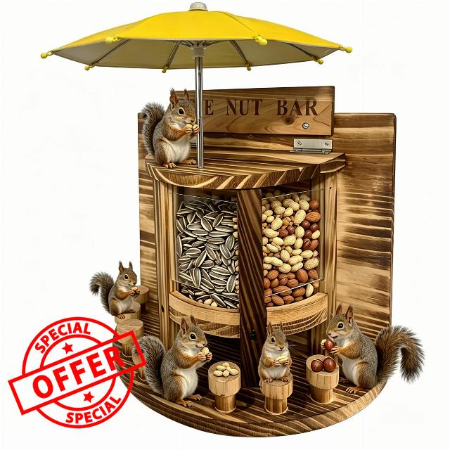 Wooden Squirrel Feeder 'The Nut Bar'