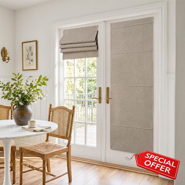 NICETOWN Linen 100% Blackout Door Curtain