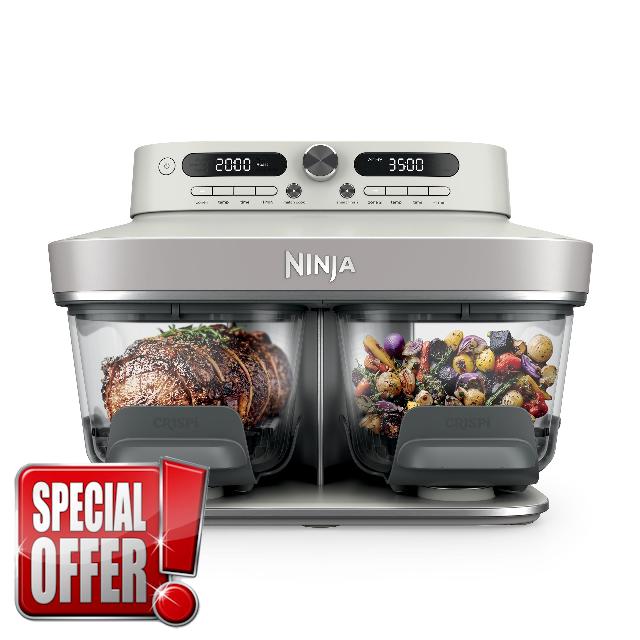 Ninja Crispi DualZone 6-in-1 Glass Air Fryer | With Nontoxic