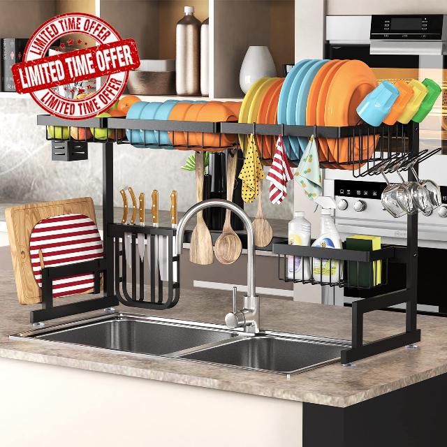 PUSDON Over the Sink Dish Drying Rack