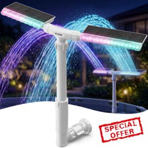Solar Pool Fountain with Lights
