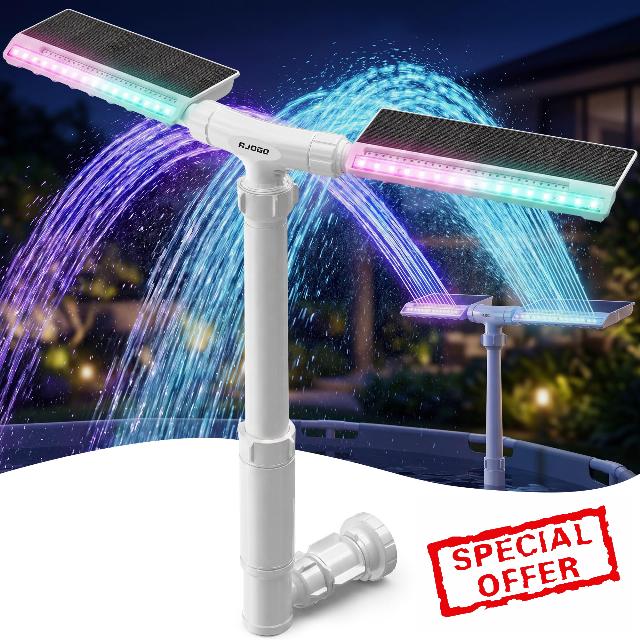 Solar Pool Fountain with Lights
