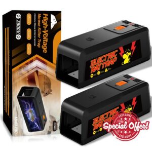 2 Pack Electric Rat & Mouse Traps for Home – 2800V Instant Eliminate