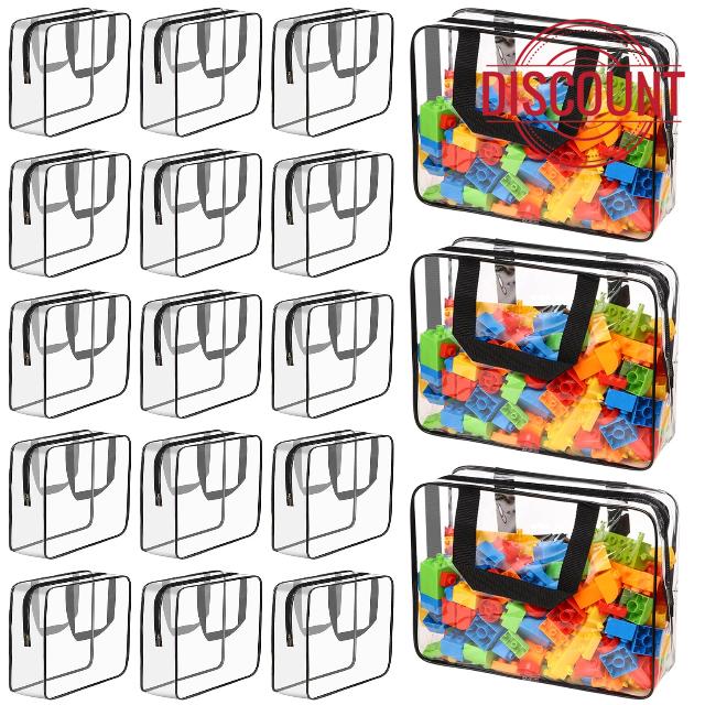 18 Packs Large Toy Storage Bags with Labels