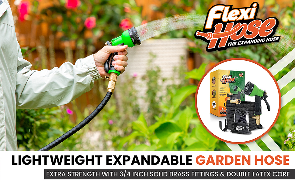 expandable lightweight garden hose water retractable flexi manguera jardin heavy duty outdoor black