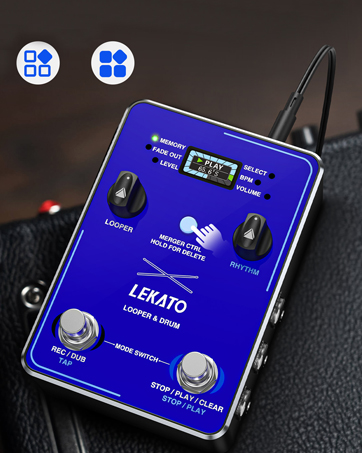 LEKATO Looper Pedal, Guitar Effect Pedal with SYNC & Tuner Function,Loop Pedal with Screen Guitar...