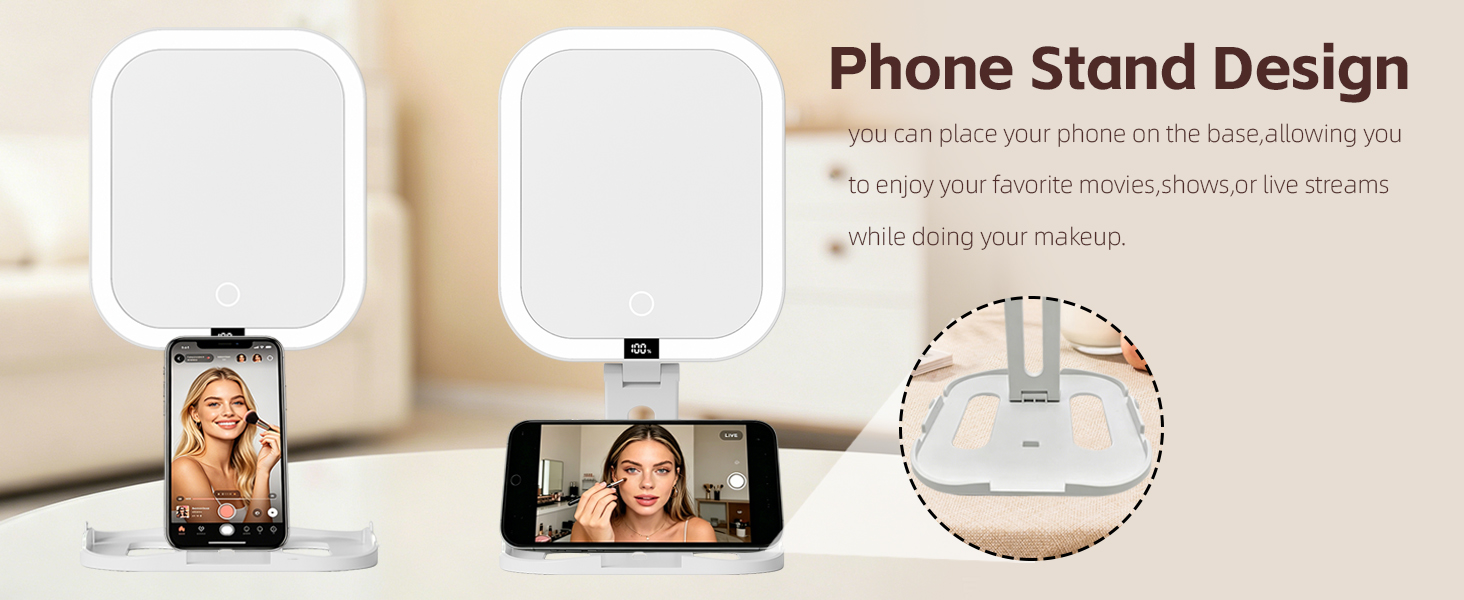 Double Sided Magnifying Mirror with Light