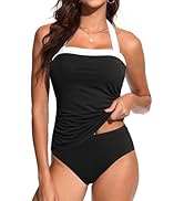 Daci Women 2 Piece Tankini Swimsuit - 2025 Tummy Control Sporty Bathing Suit Color Block Swim Tan...