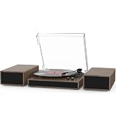 Vinyl Record Player with 24W HiFi Stereo Speakers Vintage Bluetooth Turnable for Vinyl Records wi...