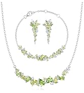 FANCIME Wisteria Whisper Jewelry Set White Gold Plated Sterling Silver Multiple Gemstone Cuts Ear...