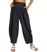 LILLUSORY Women Flowy Harem Pants Wide Leg Pants Casual Summer Boho Beach Vacation Outfits Clothe...