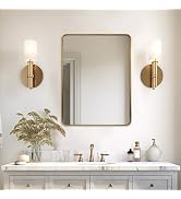 ANDY STAR Wall Mirror for Bathroom, 24x36 Inch Black Bathroom Mirror, Stainless Steel Metal Frame...