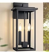 ZSMAIKU Extra Large Black Outdoor Light Fixtures Wall Mount,Modern Outdoor Wall Lantern,Exterior ...