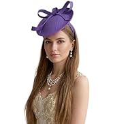 F FADVES Straw Fascinator Vintage Hat Bow Veil Pillbox for Wedding Tea Party 20s 50s Headwear