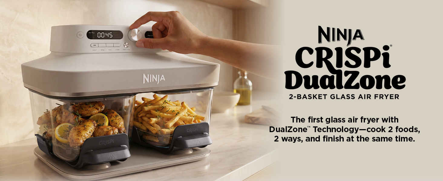 Ninja Crispi DualZone 2-Basket Glass Air Fryer