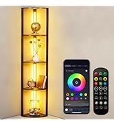 MITELSON RGBCW Floor Lamp, LED Smart Modern Floor Lamp with Music Sync, Color Changing Corner Dis...