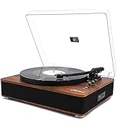 LP&No.1 Bluetooth Record Player with Stereo Speakers, 3-Speed Belt-Drive Turntable for Vinyl Reco...