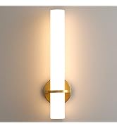 AIJIASI Modern Wall Sconces, Brushed Nickel Bathroom Sconces 18W LED Dimmable Vanity Light Fixtur...