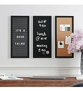 Martha Stewart Everette Magnetic Weekly Calendar Dry Erase Board and Chalk Board with Liquid Chal...