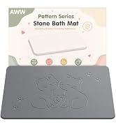 AWW Foldable Stone Bath Mat, Quick Dry Diatomaceous Earth Bath Mat with Non-Slip Mat, Super Absor...