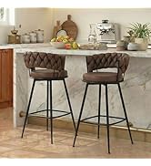 YOUNIKE Bar Stools Set of 2, 28.7 inch Seat Height Bar Chairs, 360° Swivel Counter Height Barstoo...