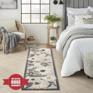 Nourison Home Aloha Beige 2'3" x 12' Area Rug - Easy Clean