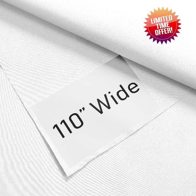 110 Inch Wide 100% Blackout Fabric Pre-Cut 5 Yard (180" x 110") - Light Blocking Material for Curtains