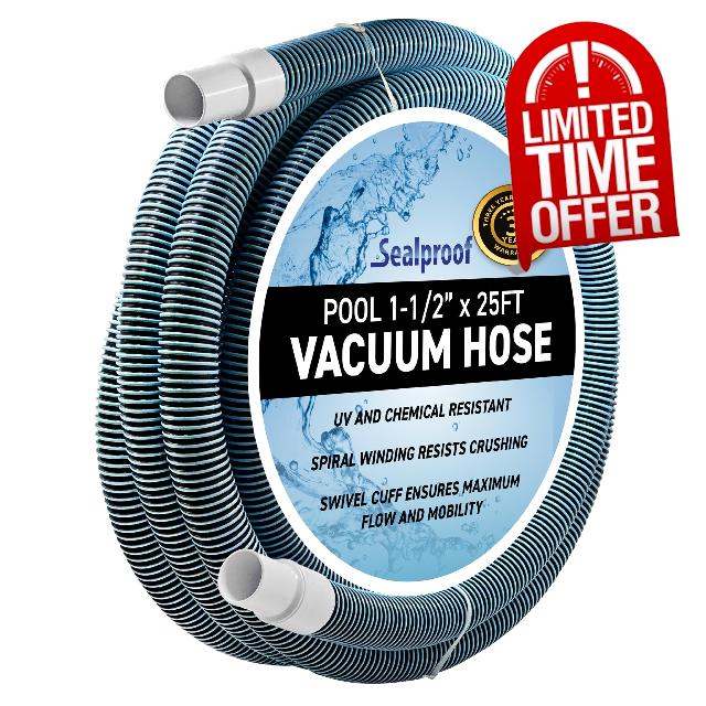 Swimming Pool Vacuum Hose 1-1/2" x 25-Ft