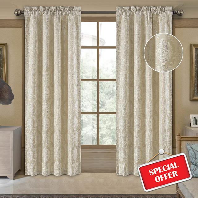 Loom and Mill Luxury Jacquard Curtains for Bedroom