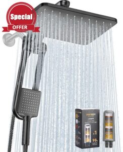 Dual Filtered Rainfall Handheld Shower Head Spray Combo