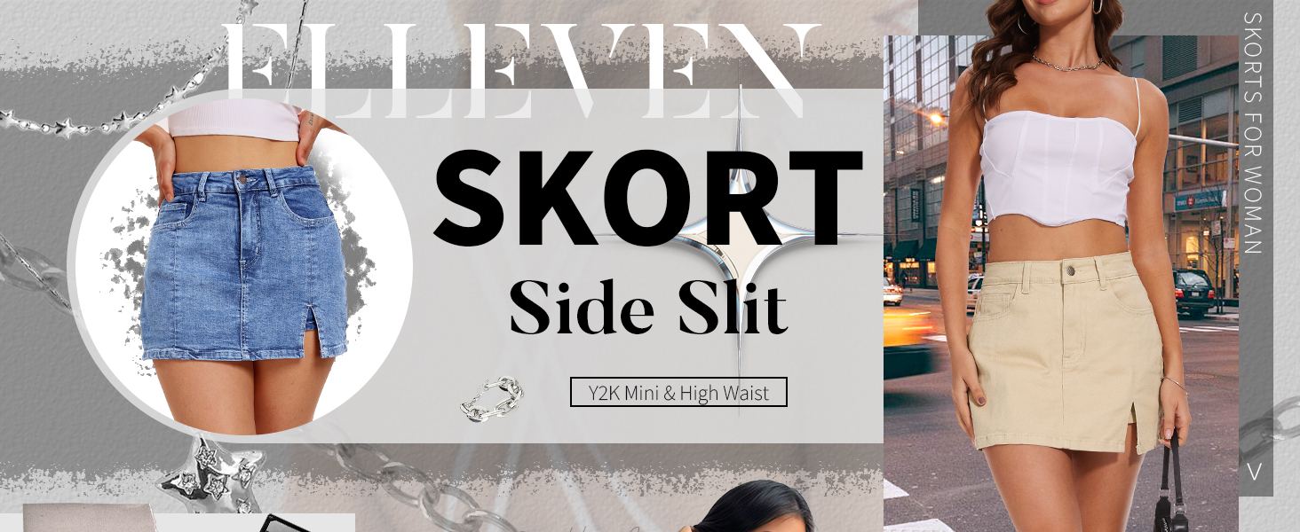 denim skort for women