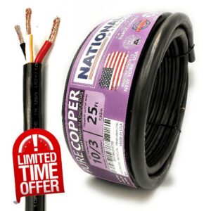 NATIONAL Wire & Cable – 10 AWG 3-Conductor Premium Copper Wire