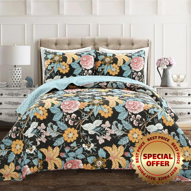Lush Decor Sydney Reversible Cotton Quilt Set