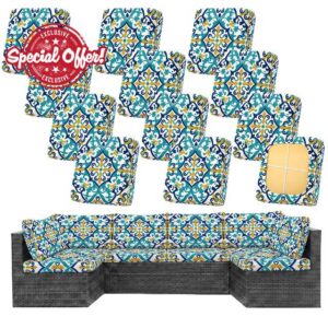 Haull Stretch Patio Cushion Cover with Ties