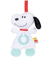 Kids Preferred Peanuts Snoopy Baby Stuff Fun Crinkle Book with On The Go Travel Clip Teether Soft...