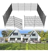 15 Panels No Dig Decorative Outdoor Garden Fence with Gate for Yard, 32 in(H) X 35.4 ft(L) Animal...